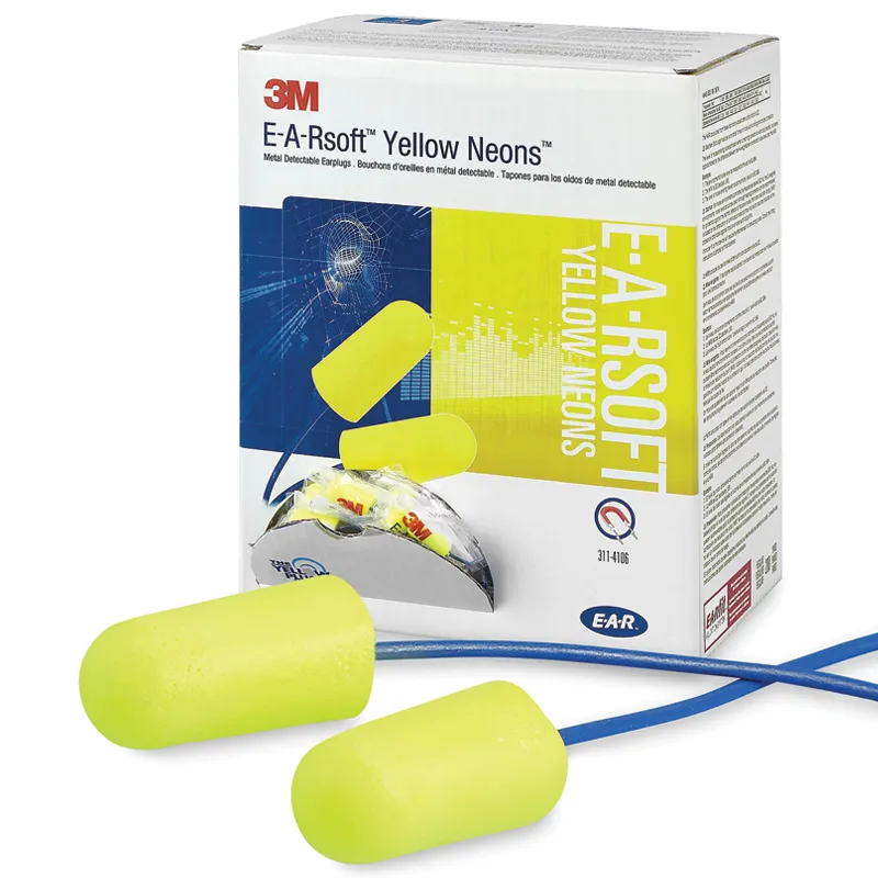 3M E.A.RSoft Yellow Neons Corded Earplugs Disposable, 200 pairs/box ...